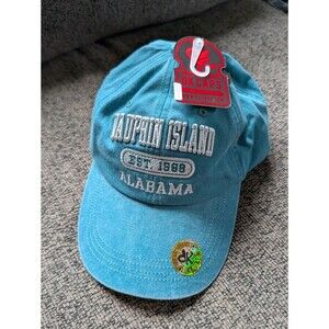 DK Caps Dauphin Island Alabama Strap Back Hat Blue Vacation SPF Protection